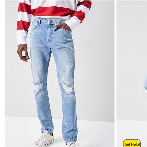 Slim distressed jeans.  Mens jeans but perfect for anybody! Perfect for fall! - Picture 2 of 5